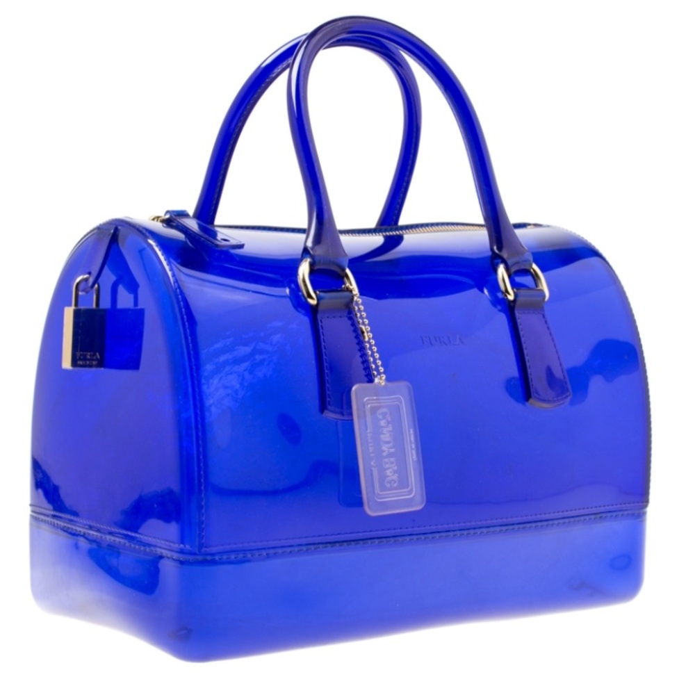 Clear Dark Blue Furla CandyBag Satchel - Picture 2 of 5